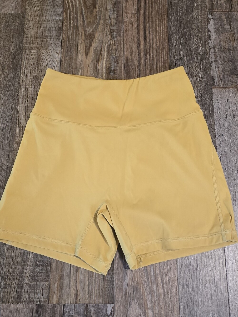 Alphalete Yellow High-Waist Athletic Shorts